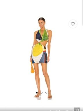 Farai London Multi-Color Cutout Halter Mini Dress